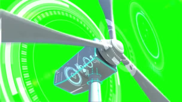 Rüzgar Türbini animasyon — Stok video