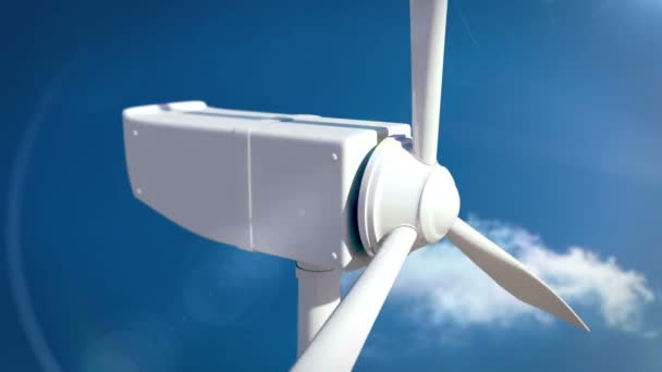 Animatie van de windturbine — Stockvideo