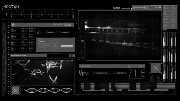 Animation einer technischen Schnittstelle — Stockvideo