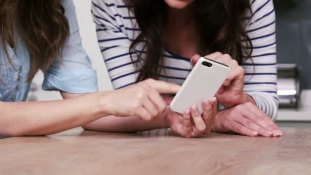 Female friends watching smartphone — Stock Video