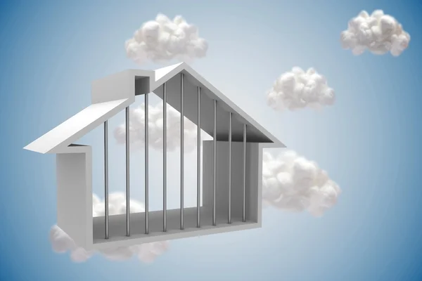 Esquema de la casa con nubes — Foto de Stock