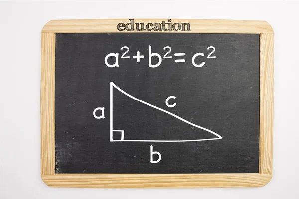 Trigonometry problem on chalkboard — Stock Photo, Image