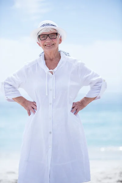 Cheerful senior woman standing — Stock Photo, Image