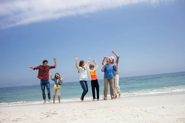 Family dancing on beach — Stock Photo, Image