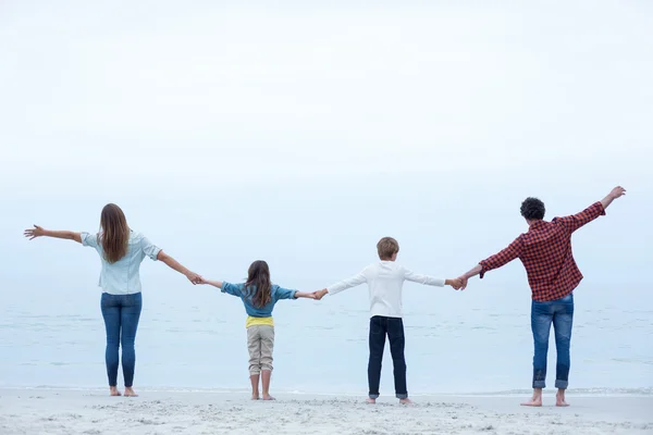 Family holding hands while standing — Stock Photo, Image