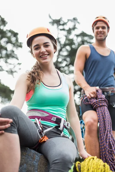 Young couple in  forest — Stock Photo, Image