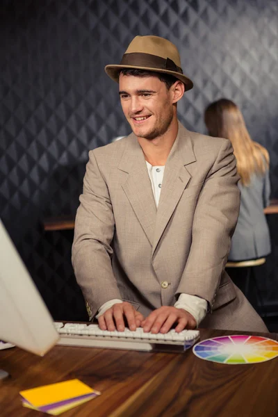 Creative businessman using computer — Stock Photo, Image