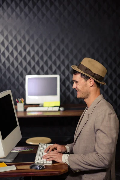 Creative businessman using computer — Stock Photo, Image