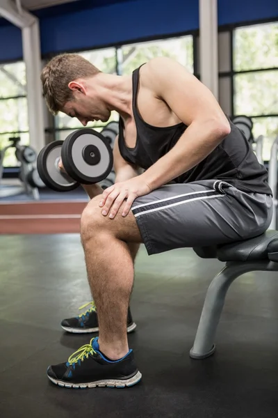 Man lifting dumbbells — Stock Photo, Image