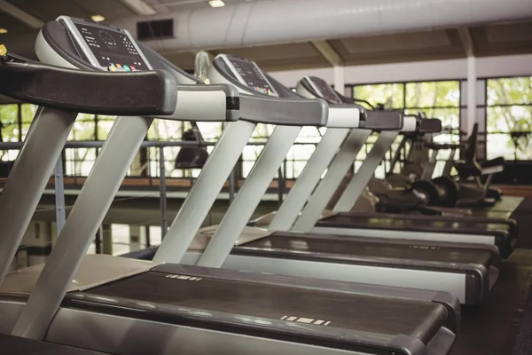 Row of treadmill at gym — Stock Photo, Image