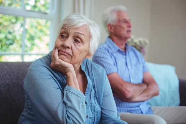 Senior couple after arguing — Stock Photo, Image