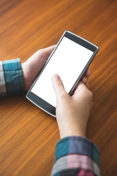 Vrouw met mobiele telefoon — Stockfoto