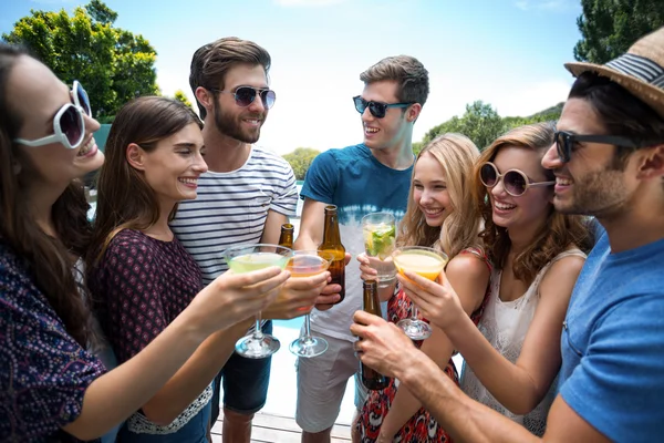 Group of friends toasting a glasses — Stock Photo, Image