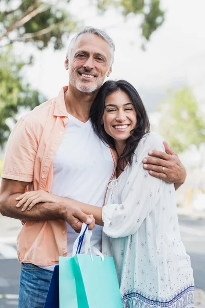 Couple with shopping bags — Stock Photo, Image