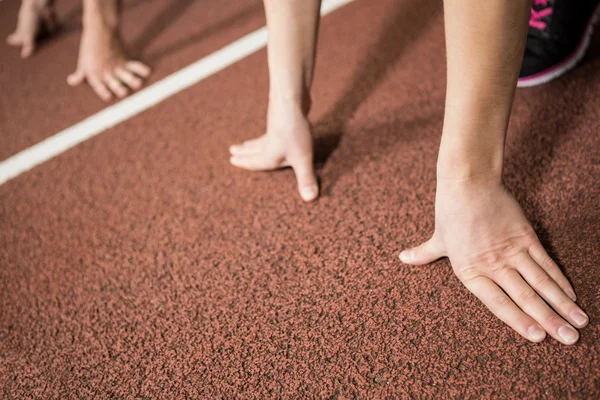 Run in ready position — Stock Photo, Image