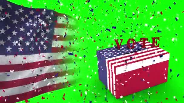 Video della bandiera americana e delle urne — Video Stock