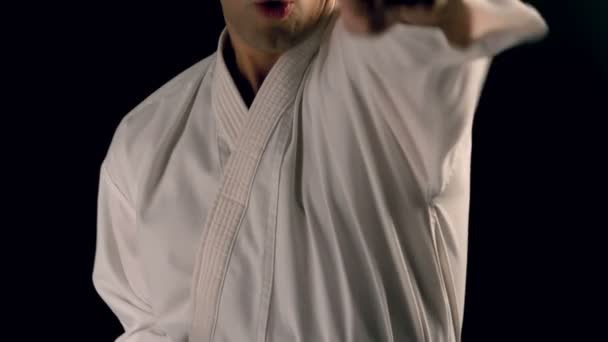 Man practising karate — Stock Video