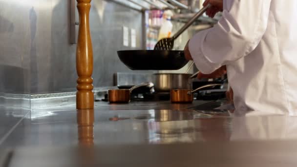 Deux chefs cuisinent et travaillent — Video