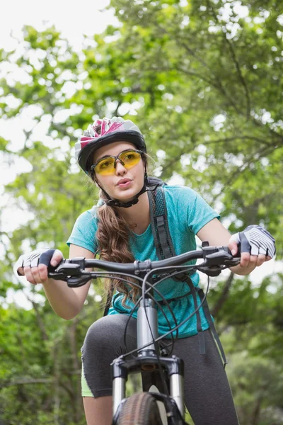 Woman riding bike Royalty Free Stock Photos