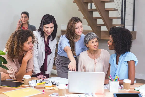 Interior designers interacting with each other — Stock Photo, Image