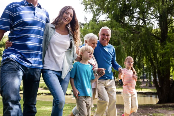 Familia caminando en el parque —  Fotos de Stock