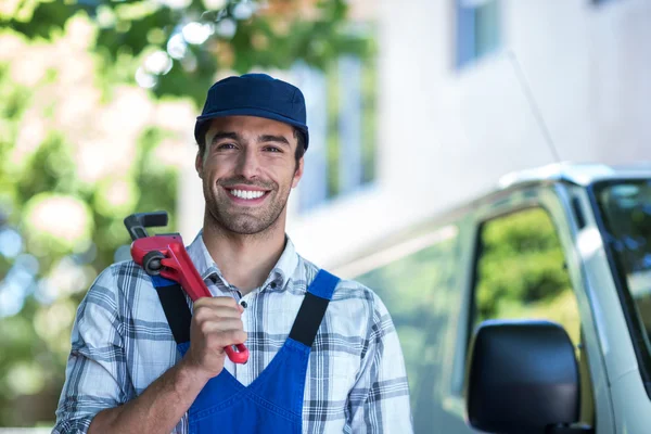 Timmerman bedrijf pipe wrench — Stockfoto