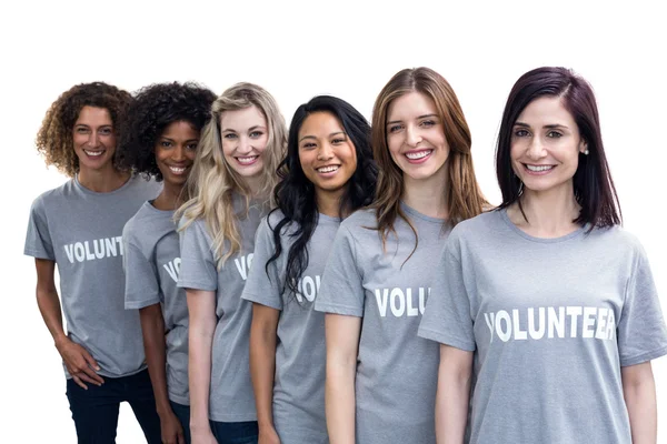 Volunteers standing in line — Stock Photo, Image