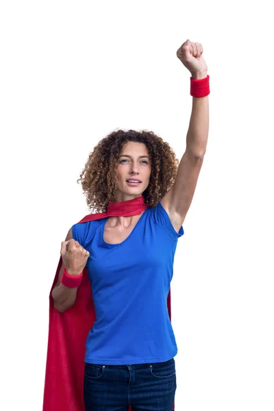 Жінка прикидається супергероєм — стокове фото