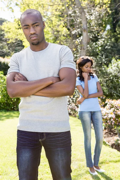 Couple after ignoring each other — Stock Photo, Image