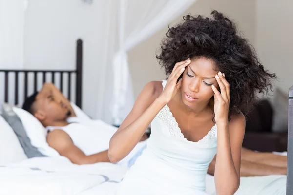 Woman suffering from headache — Stock Photo, Image