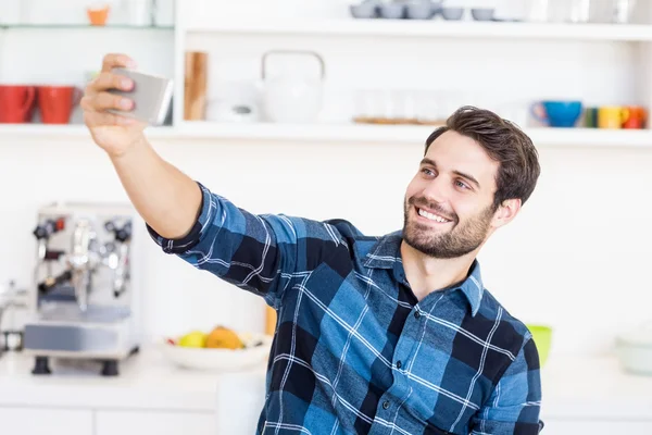 Man tar bilden av sig själv — Stockfoto