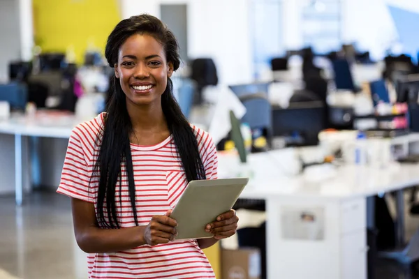 Woman holding digital tablet — Stock Photo, Image