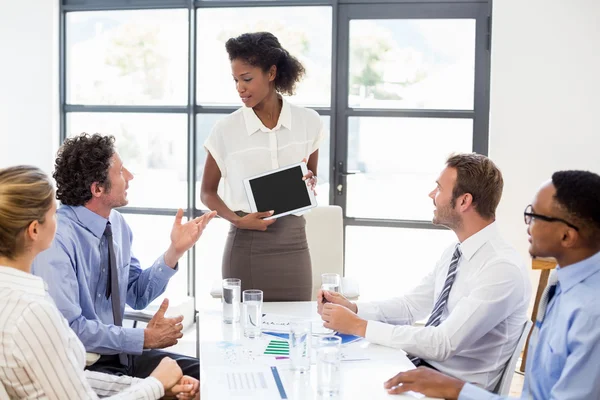 Business colleagues discussing in meeting — Stock Photo, Image