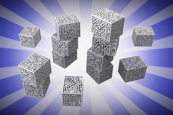 Image composite de cubes de labyrinthe — Photo