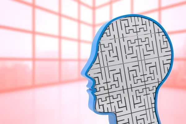 Maze brain in head — Stock Photo, Image