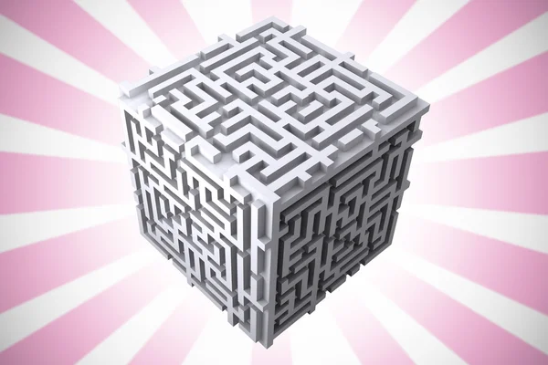 Immagine composita di labirinto cubo — Foto Stock