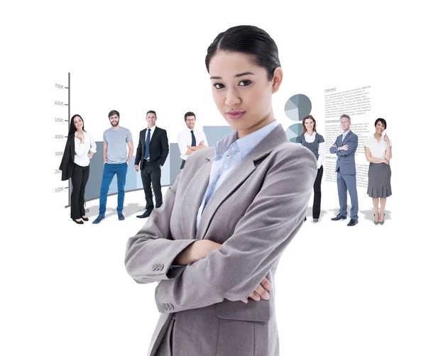 Businesswoman posing with arms crossed — Stock Photo, Image