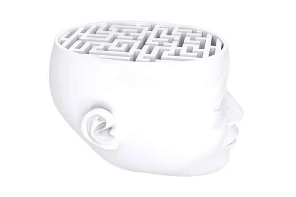 Maze brain in head — Stock Photo, Image