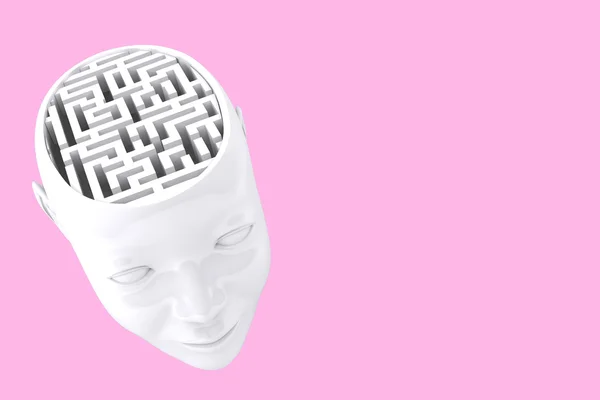 Maze brain in head — Stock Photo, Image