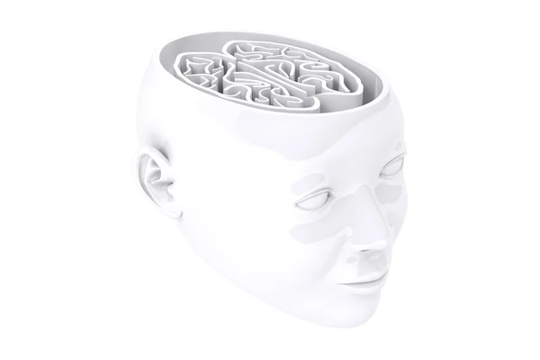 Labyrinth Gehirn im Kopf — Stockfoto