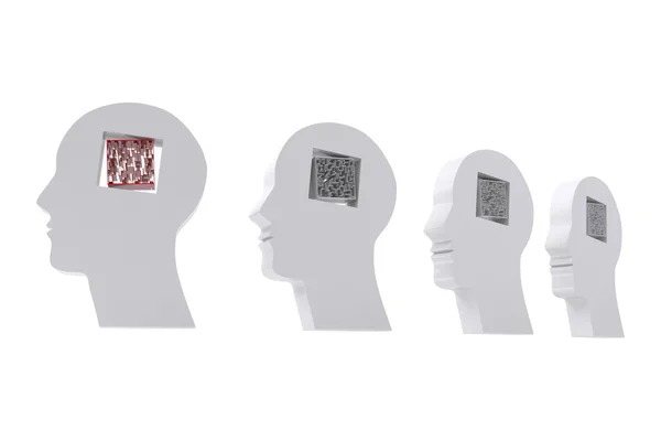 Maze brain in head — Stock Photo, Image