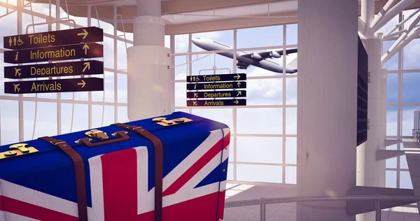 Great Britain flag on suitcase — Stock Photo, Image