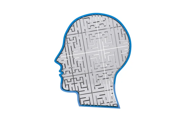 Maze brain in head — Stock Photo, Image