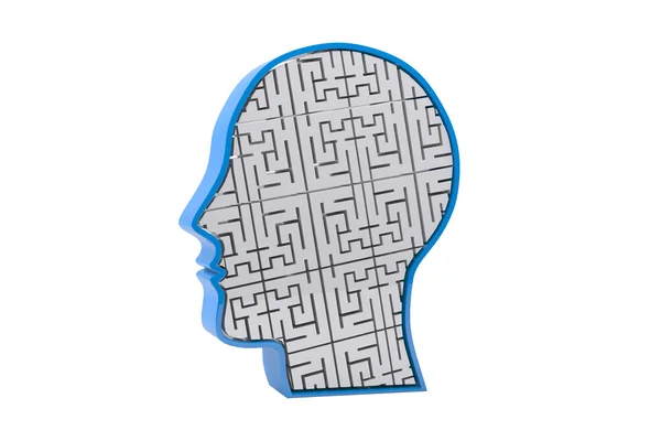 Maze brain in head — Stock Photo, Image