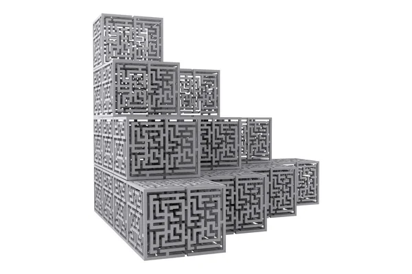 Лабіринт кубів паль — стокове фото