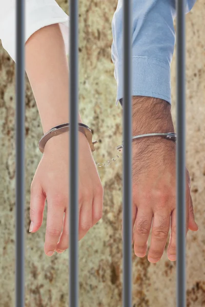Handcuffed business people — Stock Photo, Image