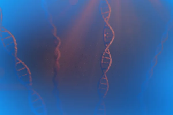 Turuncu arka plana karşı DNA'ın görünümü — Stok fotoğraf