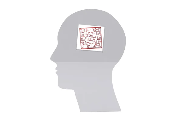 Maze brain in head — Stock Photo, Image