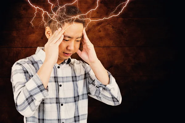 Adam Başlarken baş ağrısı — Stok fotoğraf