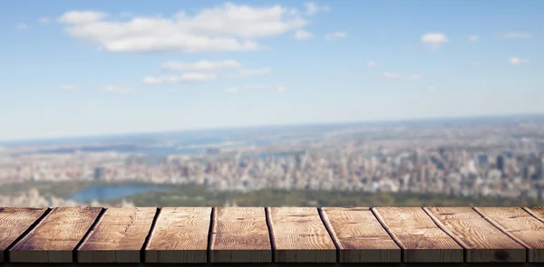 Immagine composita di scrivania in legno — Foto Stock